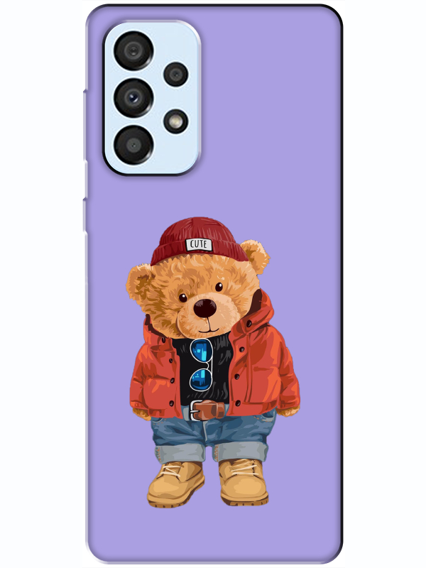 Samsung%20A33%20Teddy%20Bear%20Lila%20Telefon%20Kılıfı