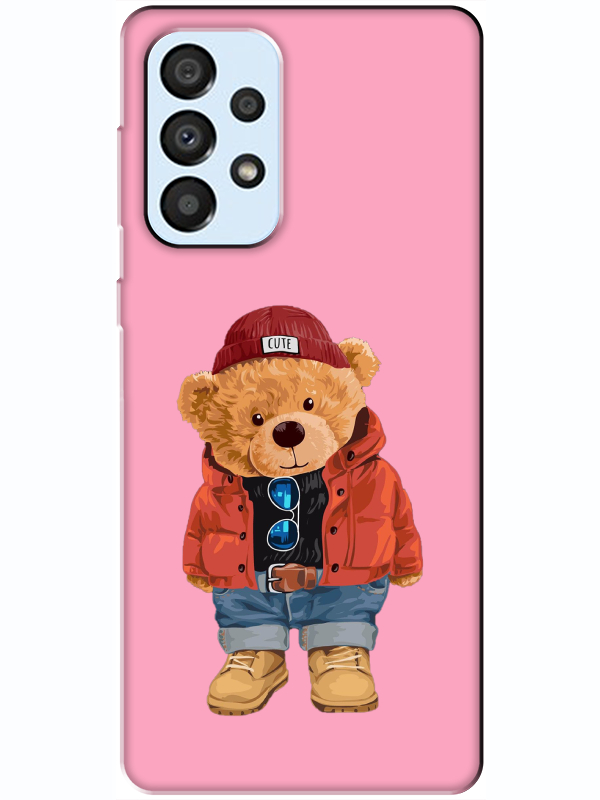 Samsung%20A33%20Teddy%20Bear%20Pembe%20Telefon%20Kılıfı