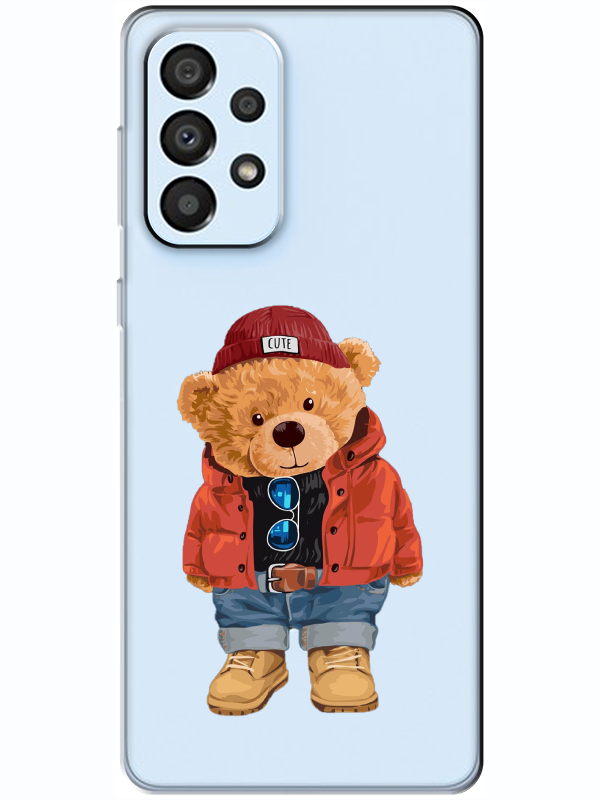 Samsung%20A33%20Teddy%20Bear%20Şeffaf%20Telefon%20Kılıfı