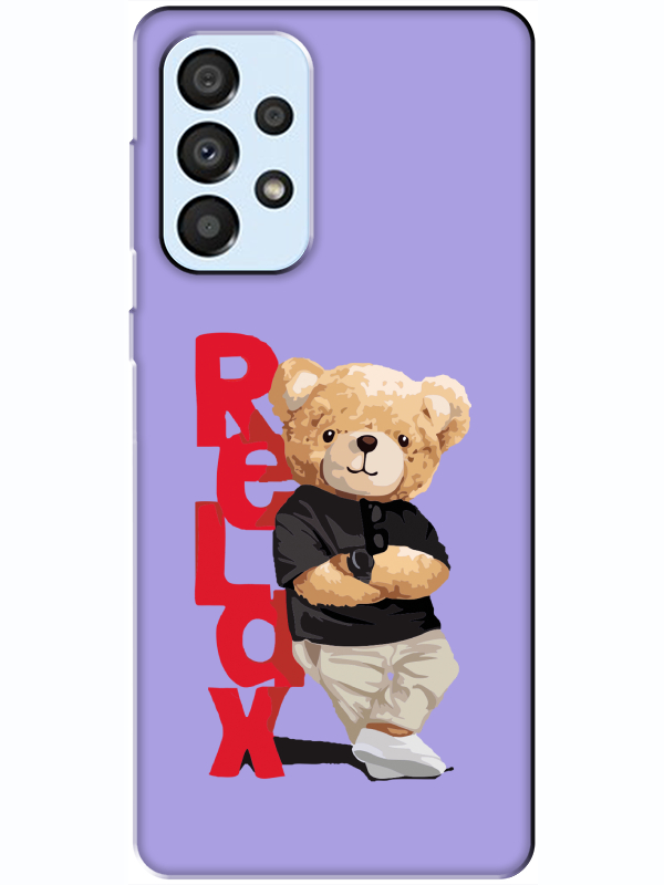 Samsung%20A33%20Teddy%20Bear%20Relax%20Lila%20Telefon%20Kılıfı