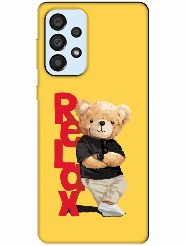 Samsung%20A33%20Teddy%20Bear%20Relax%20Sarı%20Telefon%20Kılıfı