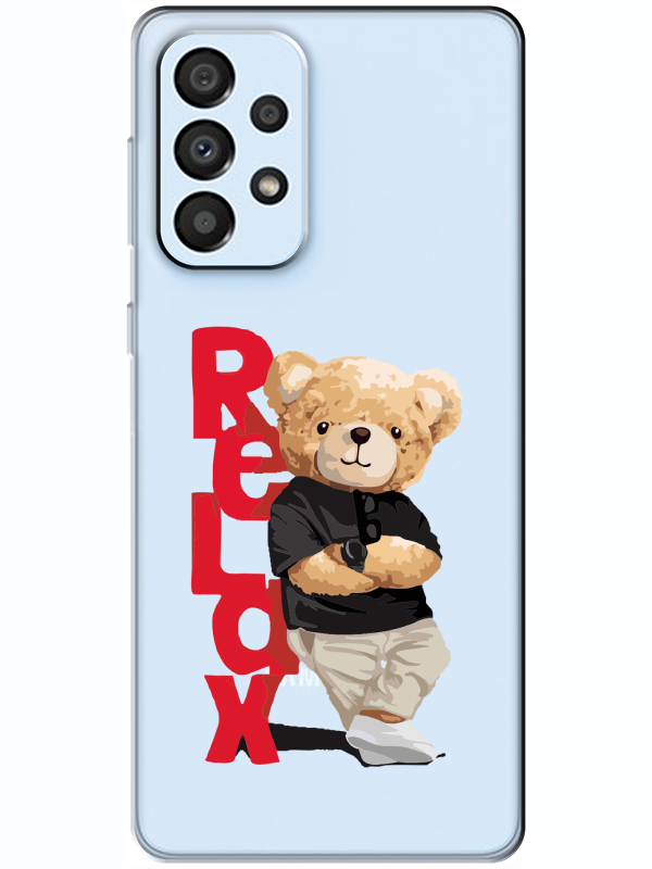 Samsung%20A33%20Teddy%20Bear%20Relax%20Şeffaf%20Telefon%20Kılıfı