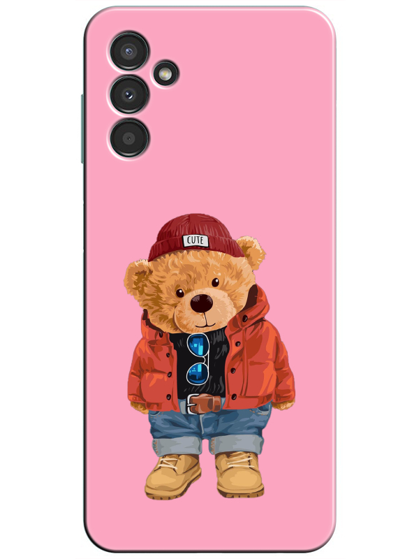 Samsung%20A34%20Teddy%20Bear%20Pembe%20Telefon%20Kılıfı