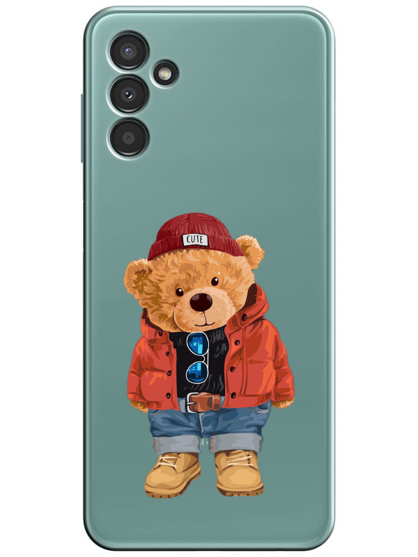 Samsung%20A34%20Teddy%20Bear%20Şeffaf%20Telefon%20Kılıfı