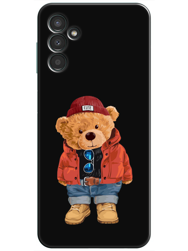 Samsung%20A34%20Teddy%20Bear%20Siyah%20Telefon%20Kılıfı