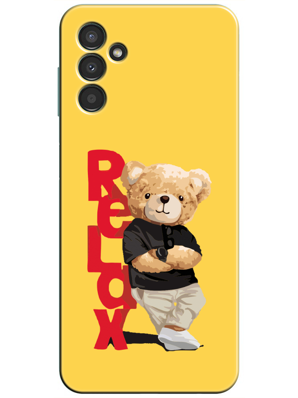 Samsung%20A34%20Teddy%20Bear%20Relax%20Sarı%20Telefon%20Kılıfı