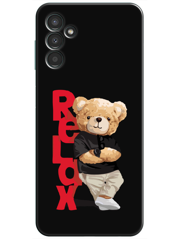 Samsung%20A34%20Teddy%20Bear%20Relax%20Siyah%20Telefon%20Kılıfı