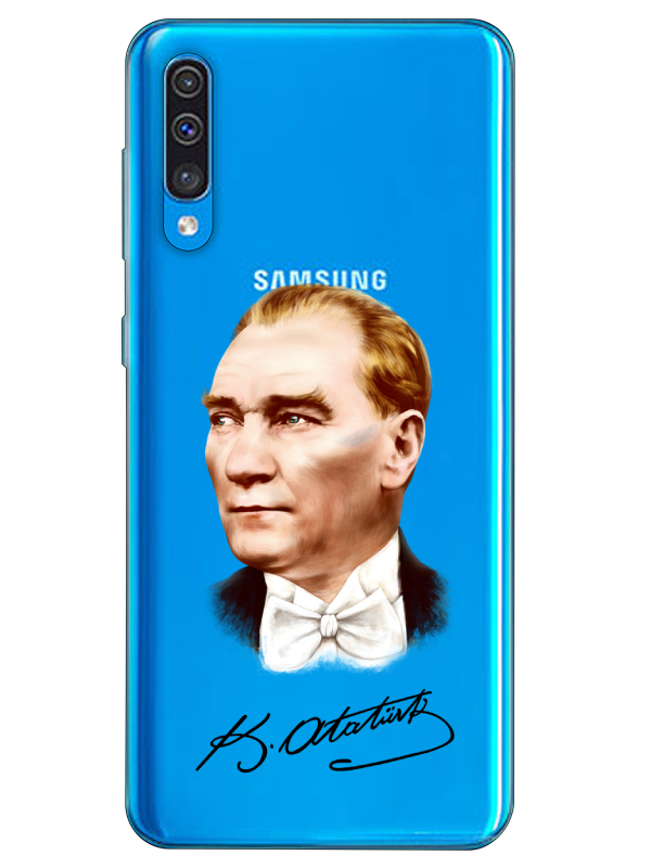 Samsung%20A50%20Atatürk%20İmzalı%20Şeffaf%20Telefon%20Kılıfı