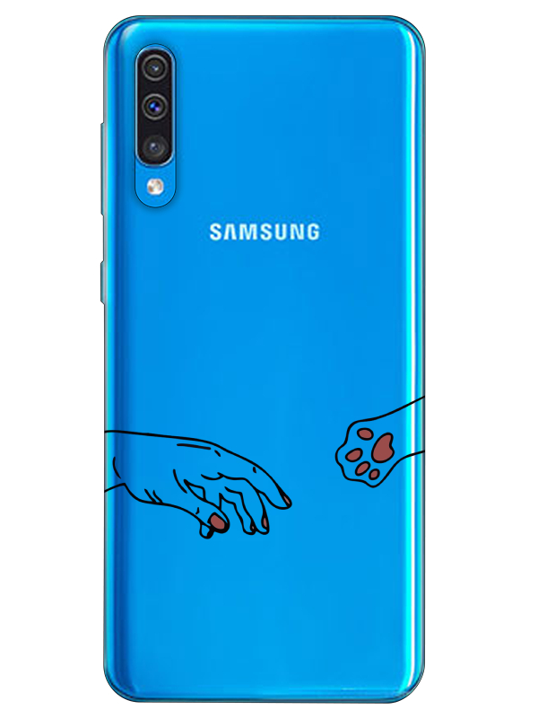 Samsung%20A50%20Hand%20And%20Paw%20Şeffaf%20Telefon%20Kılıfı