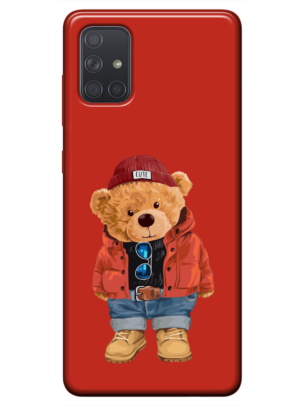 Samsung%20A51%20Teddy%20Bear%20Kırmızı%20Telefon%20Kılıfı