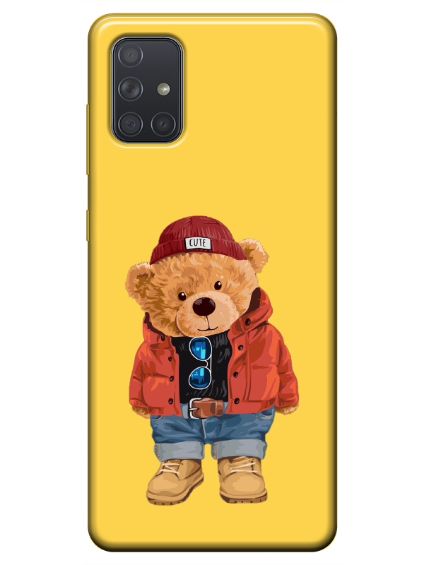 Samsung%20A51%20Teddy%20Bear%20Sarı%20Telefon%20Kılıfı