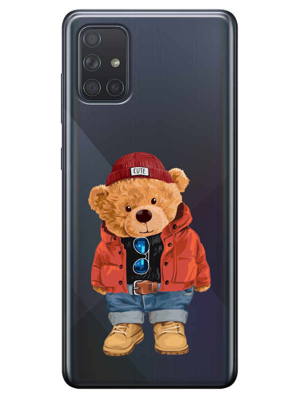 Samsung%20A51%20Teddy%20Bear%20Şeffaf%20Telefon%20Kılıfı