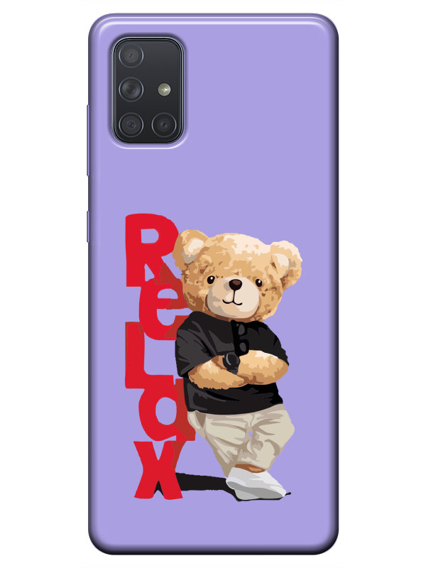 Samsung%20A51%20Teddy%20Bear%20Relax%20Lila%20Telefon%20Kılıfı