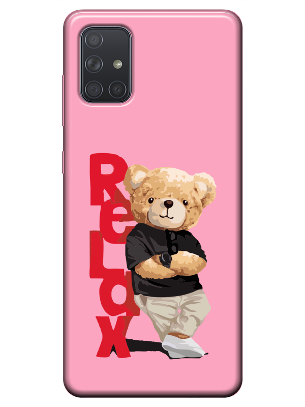 Samsung%20A51%20Teddy%20Bear%20Relax%20Pembe%20Telefon%20Kılıfı