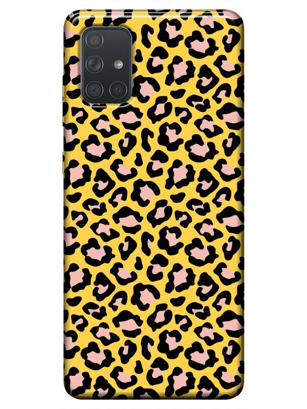 Samsung%20A51%20Leopar%20Desenli%20Sarı%20Telefon%20Kılıfı