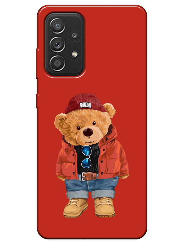 Samsung%20A52%20Teddy%20Bear%20Kırmızı%20Telefon%20Kılıfı