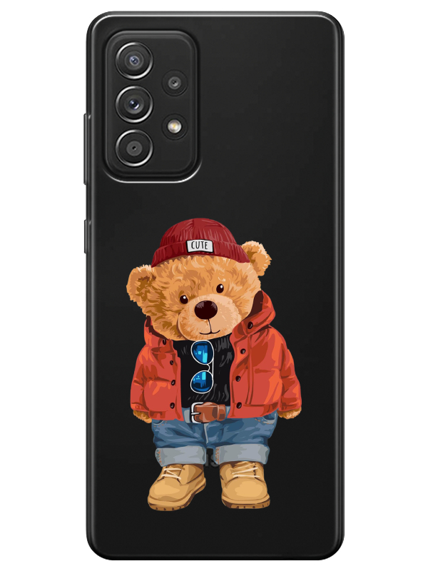 Samsung%20A52%20Teddy%20Bear%20Şeffaf%20Telefon%20Kılıfı