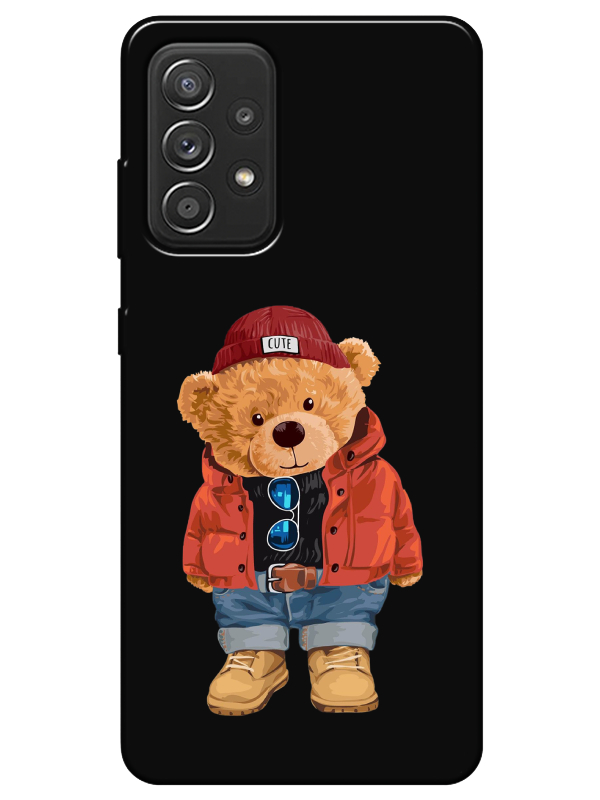 Samsung%20A52%20Teddy%20Bear%20Siyah%20Telefon%20Kılıfı