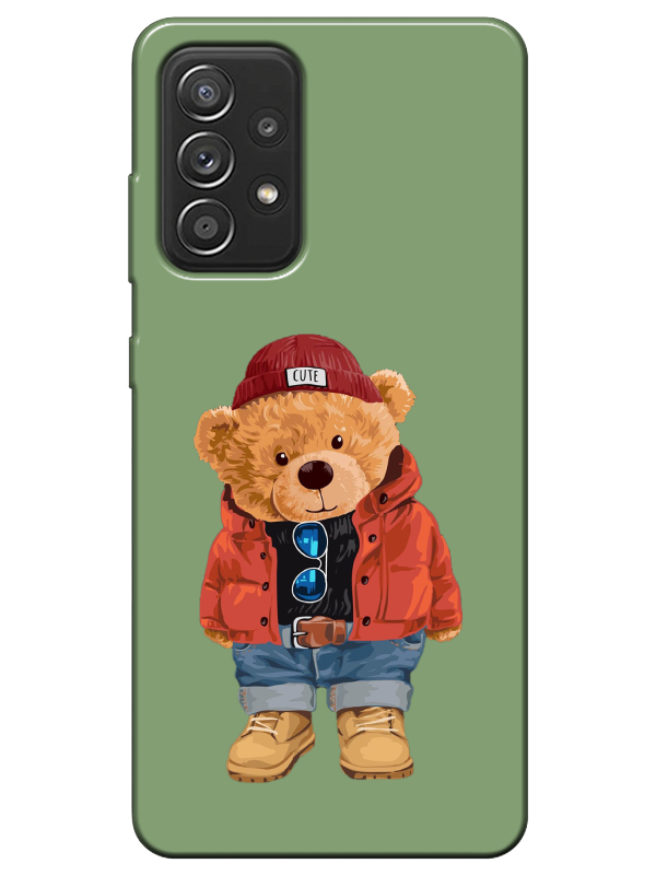 Samsung%20A52%20Teddy%20Bear%20Yeşil%20Telefon%20Kılıfı