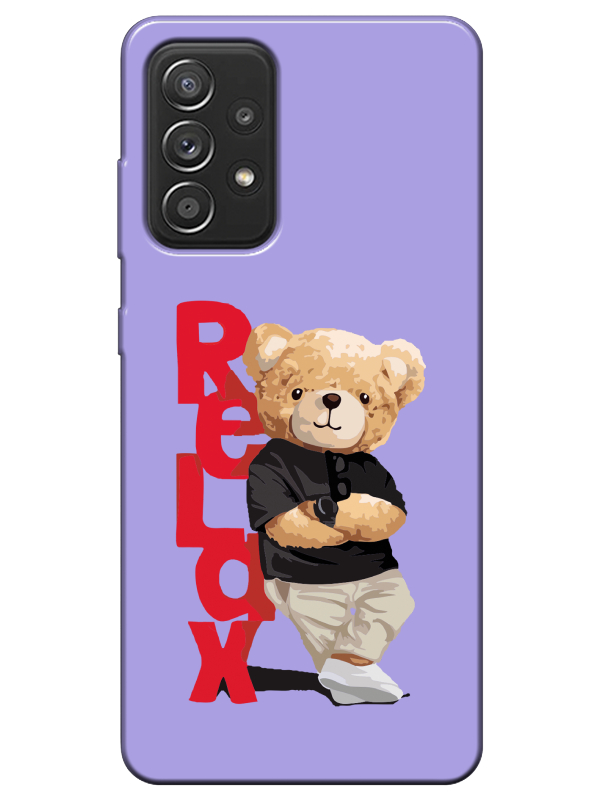 Samsung%20A52%20Teddy%20Bear%20Relax%20Lila%20Telefon%20Kılıfı