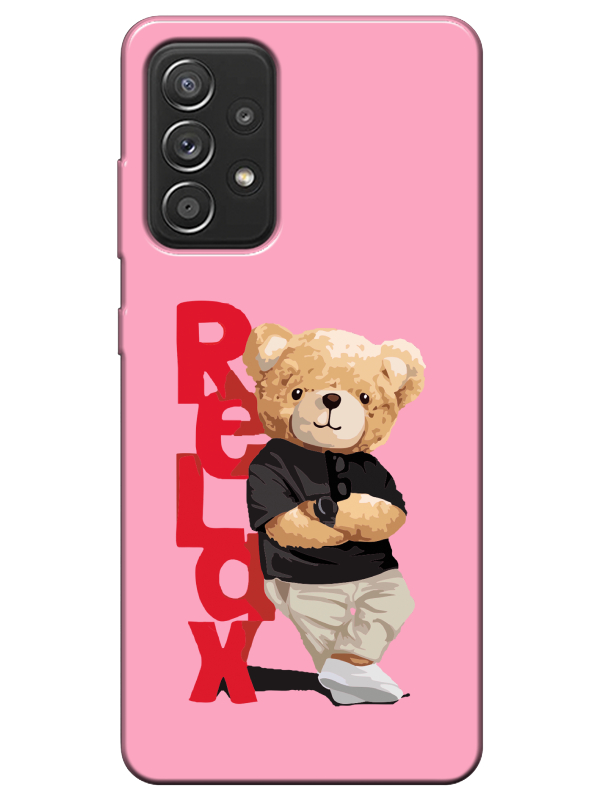 Samsung%20A52%20Teddy%20Bear%20Relax%20Pembe%20Telefon%20Kılıfı