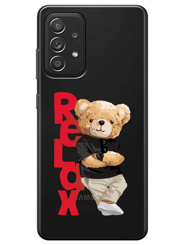 Samsung%20A52%20Teddy%20Bear%20Relax%20Şeffaf%20Telefon%20Kılıfı