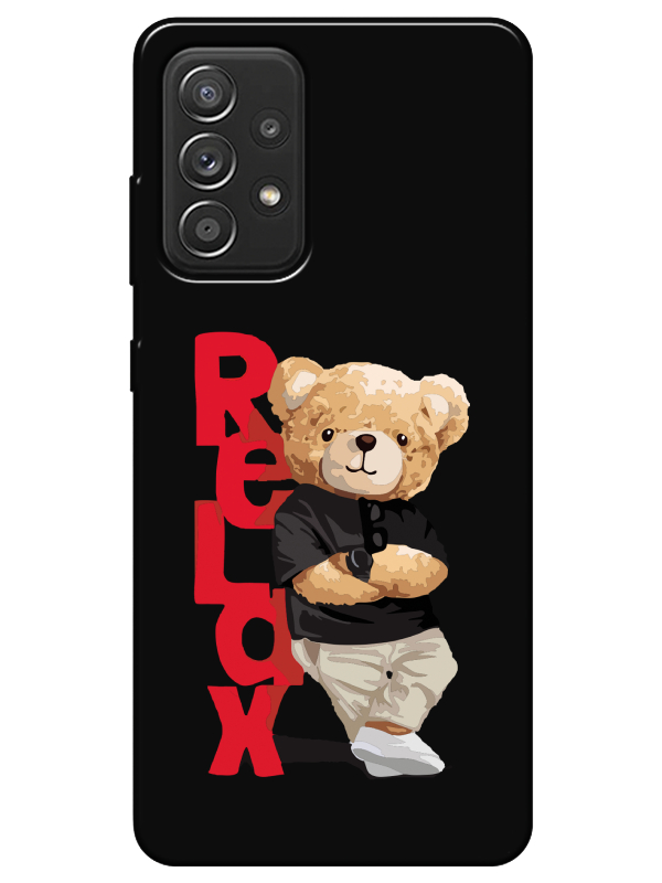 Samsung%20A52%20Teddy%20Bear%20Relax%20Siyah%20Telefon%20Kılıfı