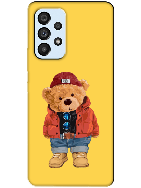 Samsung%20A53%20Teddy%20Bear%20Sarı%20Telefon%20Kılıfı