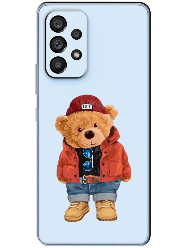 Samsung%20A53%20Teddy%20Bear%20Şeffaf%20Telefon%20Kılıfı