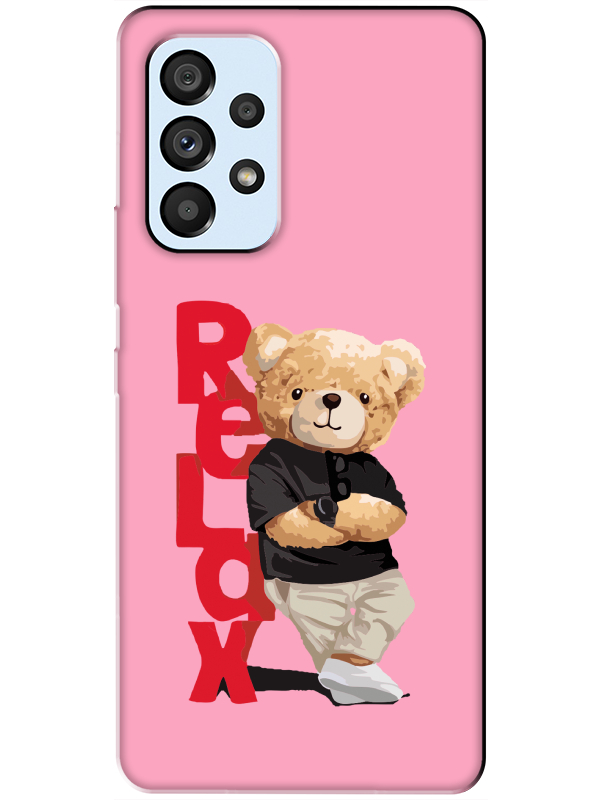 Samsung%20A53%20Teddy%20Bear%20Relax%20Pembe%20Telefon%20Kılıfı