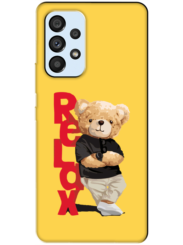 Samsung%20A53%20Teddy%20Bear%20Relax%20Sarı%20Telefon%20Kılıfı