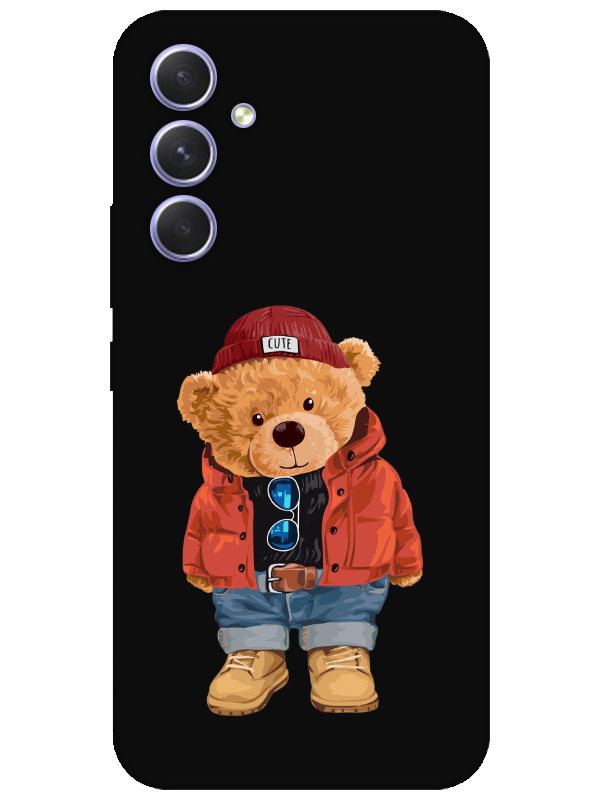 Samsung%20A54%20Teddy%20Bear%20Siyah%20Telefon%20Kılıfı