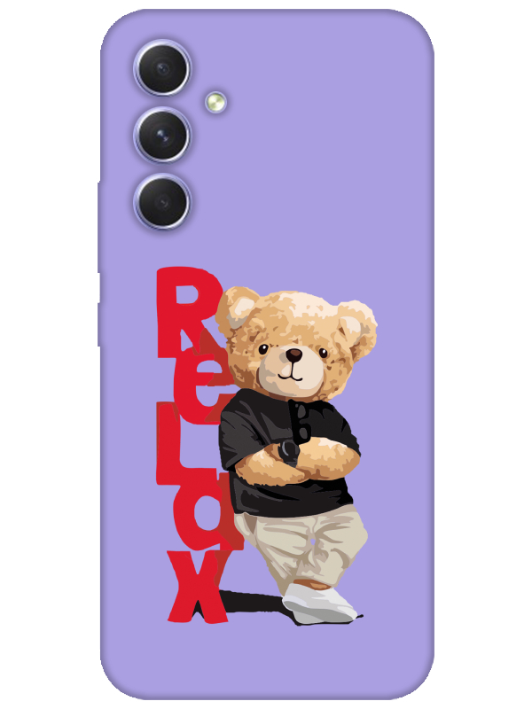 Samsung%20A54%20Teddy%20Bear%20Relax%20Lila%20Telefon%20Kılıfı