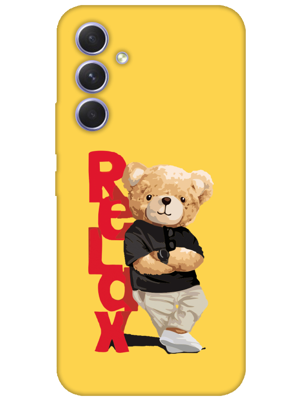 Samsung%20A54%20Teddy%20Bear%20Relax%20Sarı%20Telefon%20Kılıfı