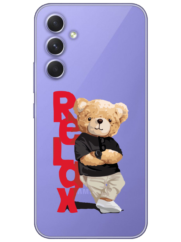 Samsung%20A54%20Teddy%20Bear%20Relax%20Şeffaf%20Telefon%20Kılıfı