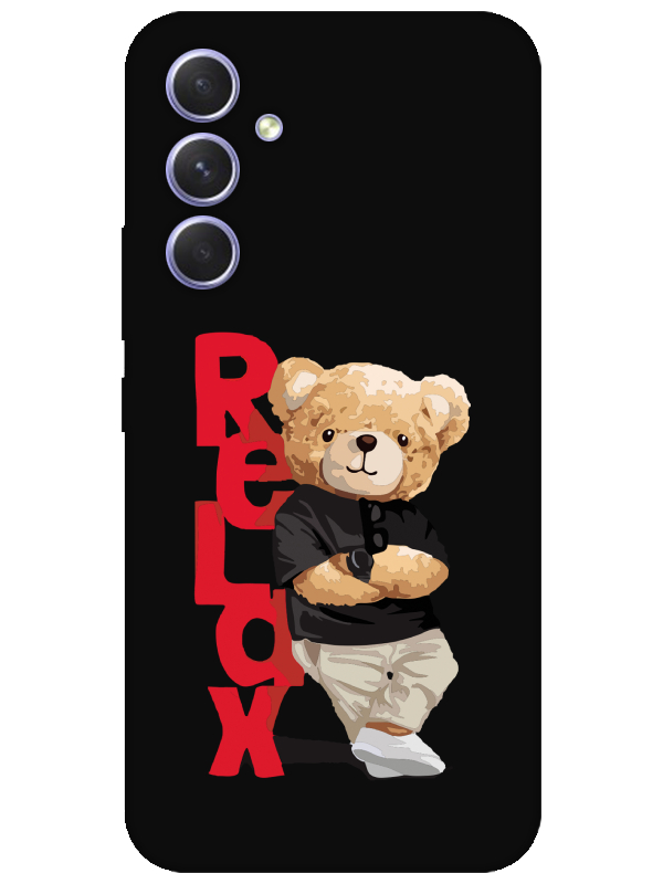 Samsung%20A54%20Teddy%20Bear%20Relax%20Siyah%20Telefon%20Kılıfı