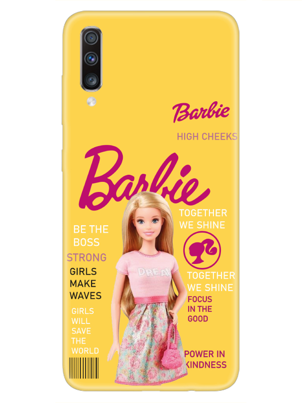 Samsung%20A70%20Barbie%20Sarı%20Telefon%20Kılıfı