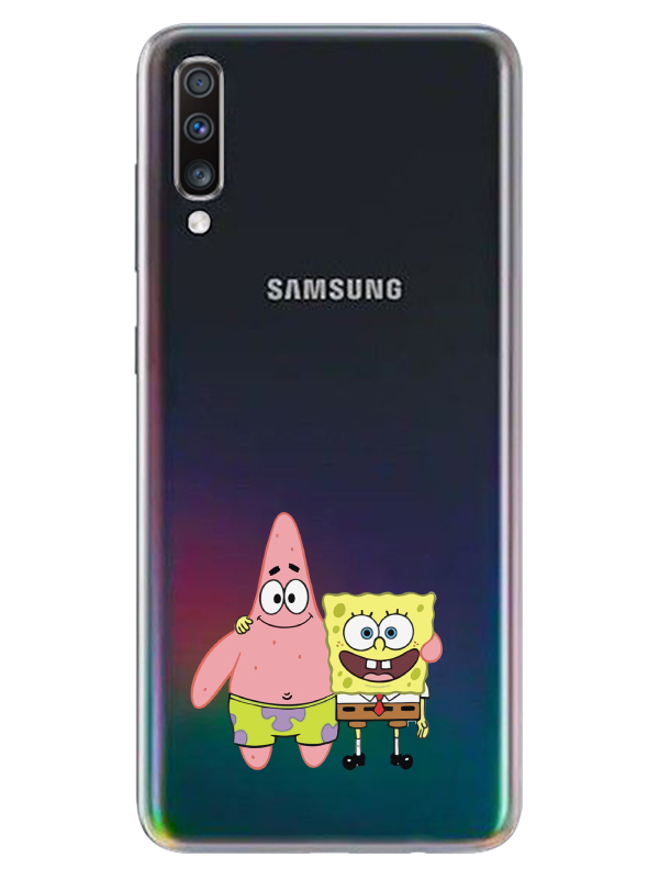 Samsung%20A70%20Sünger%20Bob%20Ve%20Patrickstar%20Şeffaf%20Telefon%20Kılıfı