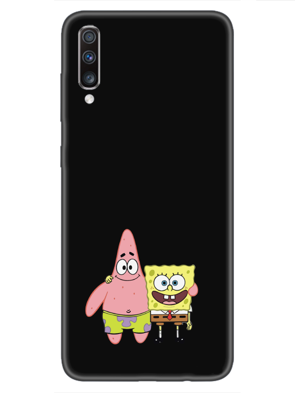 Samsung%20A70%20Sünger%20Bob%20Ve%20Patrickstar%20Siyah%20Telefon%20Kılıfı