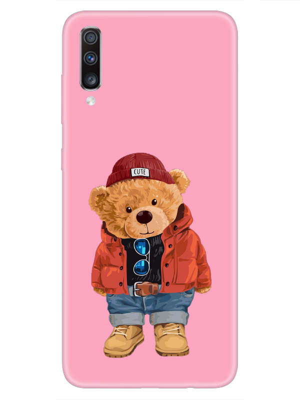 Samsung%20A70%20Teddy%20Bear%20Pembe%20Telefon%20Kılıfı