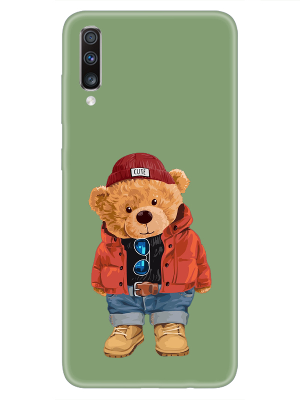 Samsung%20A70%20Teddy%20Bear%20Yeşil%20Telefon%20Kılıfı