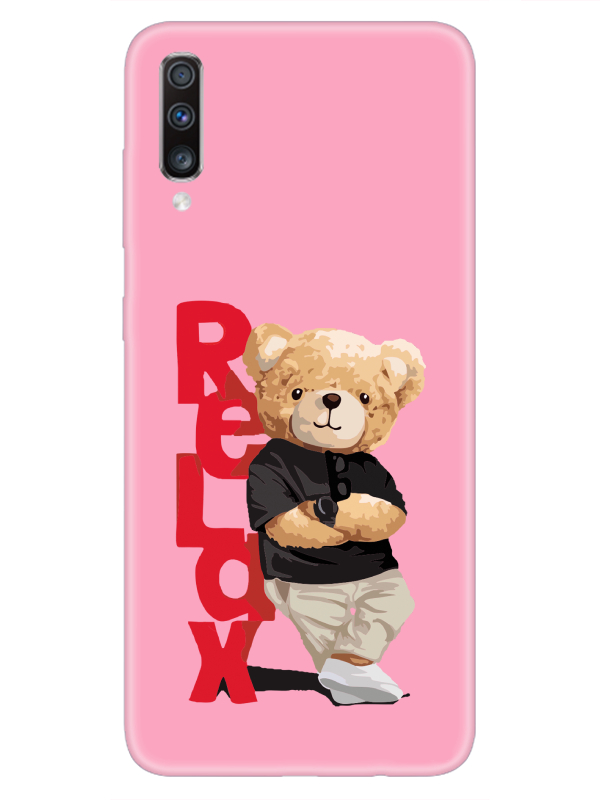 Samsung%20A70%20Teddy%20Bear%20Relax%20Pembe%20Telefon%20Kılıfı