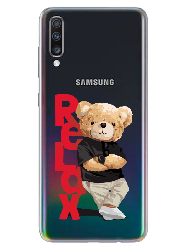 Samsung%20A70%20Teddy%20Bear%20Relax%20Şeffaf%20Telefon%20Kılıfı