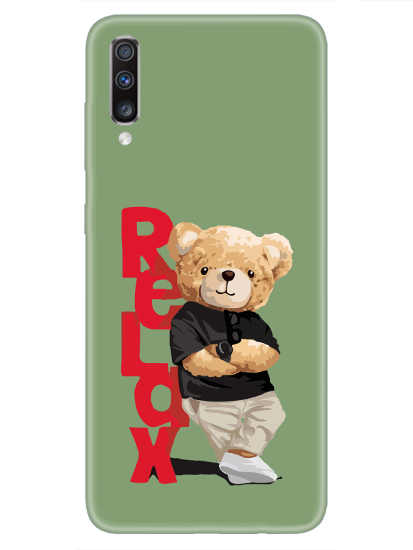 Samsung%20A70%20Teddy%20Bear%20Relax%20Yeşil%20Telefon%20Kılıfı