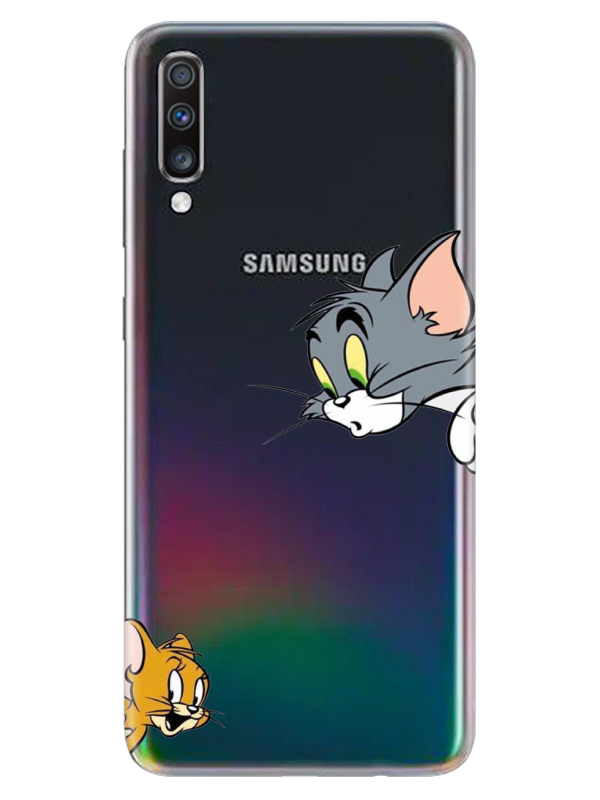 Samsung%20A70%20Tom%20And%20Jerry%20Şeffaf%20Telefon%20Kılıfı