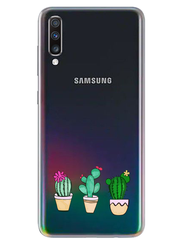 Samsung%20A70%20Kaktüs%20Şeffaf%20Telefon%20Kılıfı