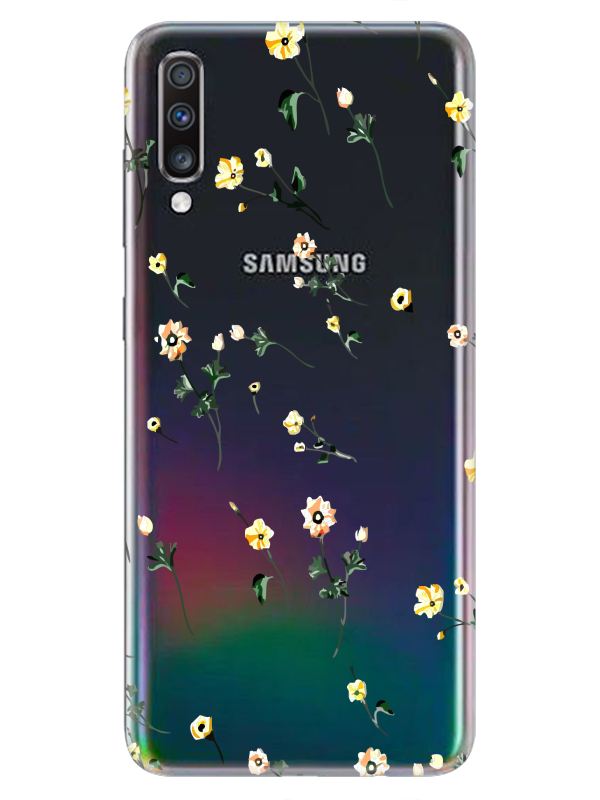 Samsung%20A70%20Çiçekli%20Şeffaf%20Telefon%20Kılıfı