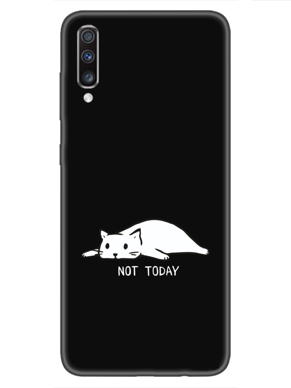 Samsung%20A70%20Not%20Today%20Kedi%20Siyah%20Telefon%20Kılıfı