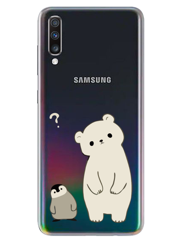 Samsung%20A70%20Penguen%20Ve%20Ayıcık%20Şeffaf%20Telefon%20Kılıfı