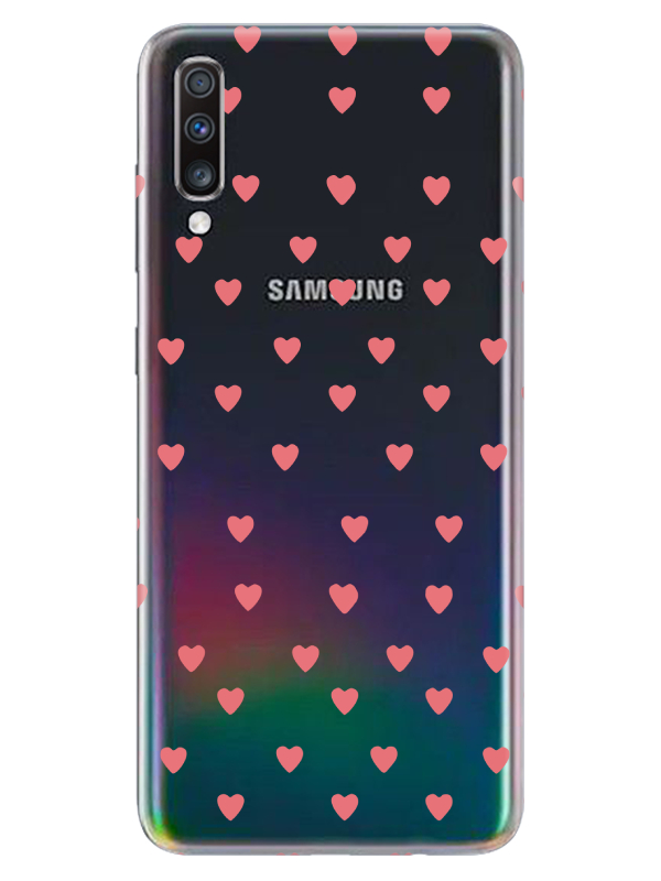 Samsung%20A70%20Minik%20Kalpler%20Şeffaf%20Telefon%20Kılıfı